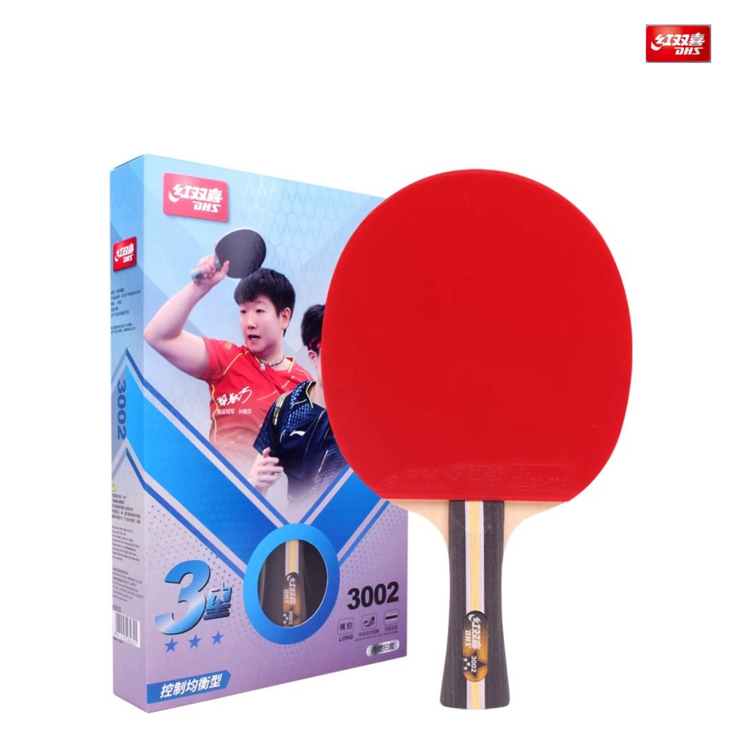 DHS H3002 Long Shakehand Table Tennis Bat